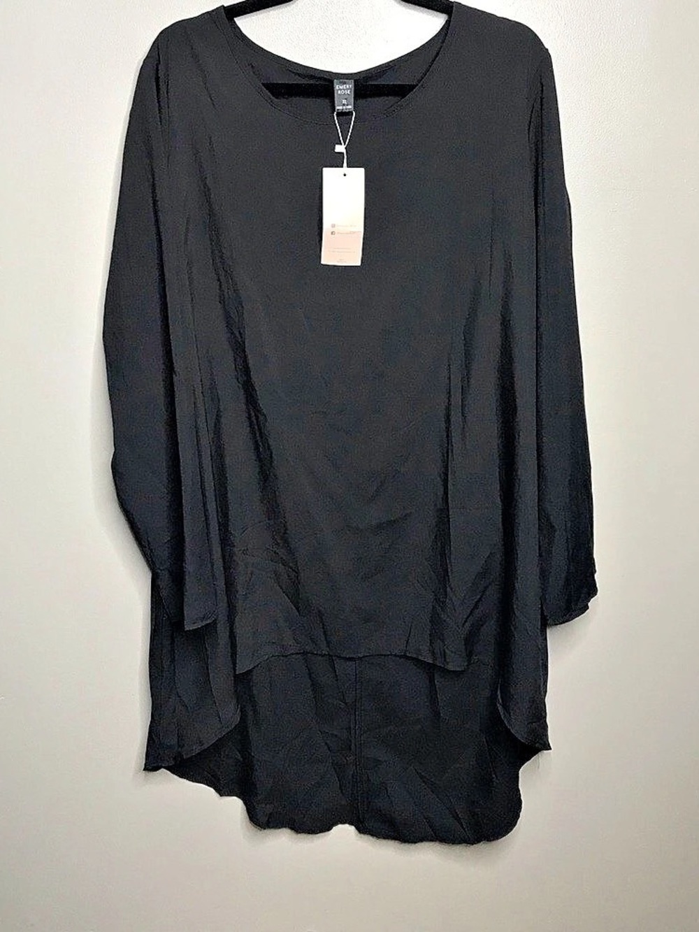 Emery Rose Black Long Sleeve Mini Dress Sz XL NWT